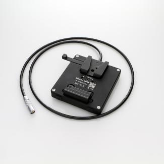 Akkuplatte mit festem Kabelausgang, V-Mount → Lemo 0B.302, Kabelkupplung